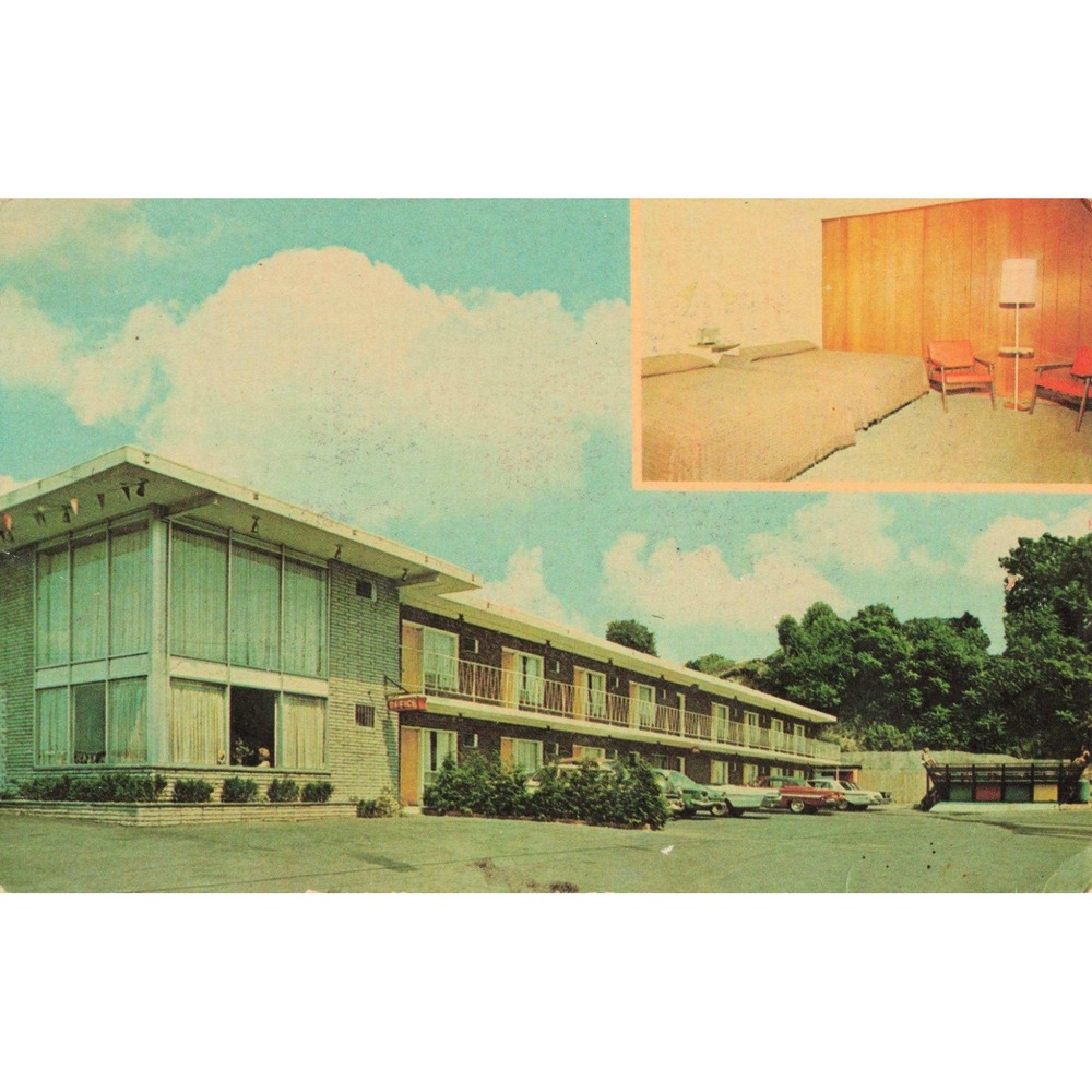 Vintage Skyway Motel Postcard Jersey City NJ Mid-Century Modern Dexter Press - Picture 1 of 2